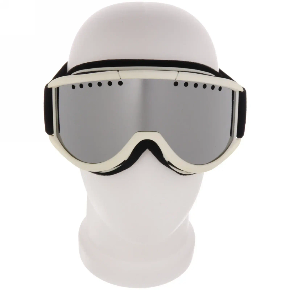 Очки горнолыжные SH001, белая оправа/серебристая линза