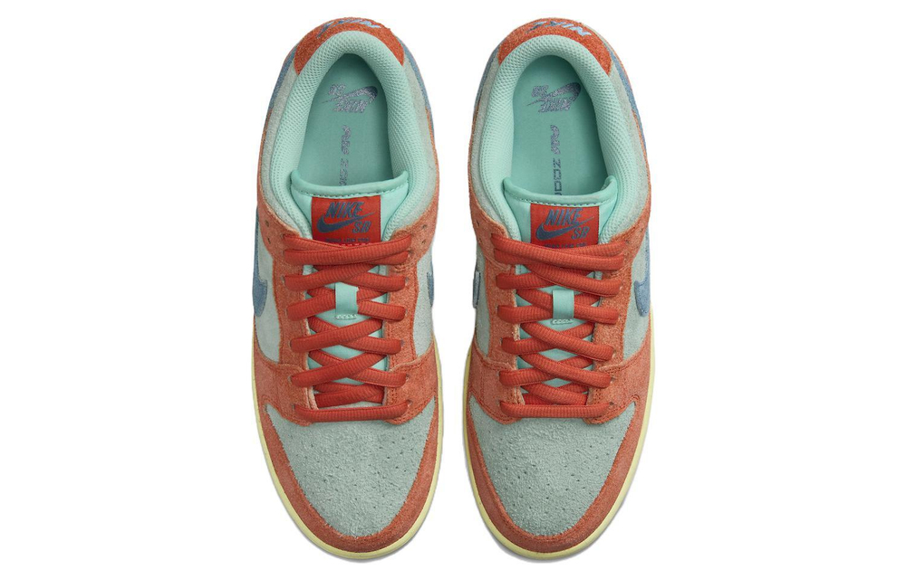 Nike Dunk SB "Orange and Emerald Rise" non-slip shock absorption wear-resistant low-top sneakers for men and women the same style orange cyan