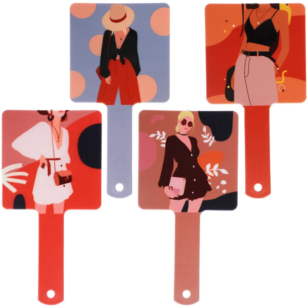 Зеркало косметическое «ИМАНИ - ЭФФЛОДИ», микс 4 дизайна, 23,4*12см (PVC подвес)