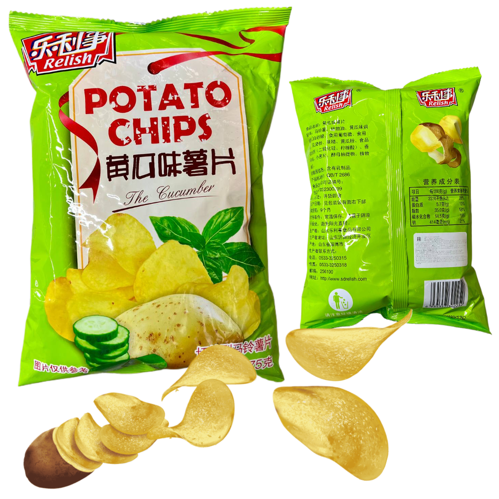 Чипсы картофельные Relish Potato Chips The Cucumber Огурец (пачка) 75 г