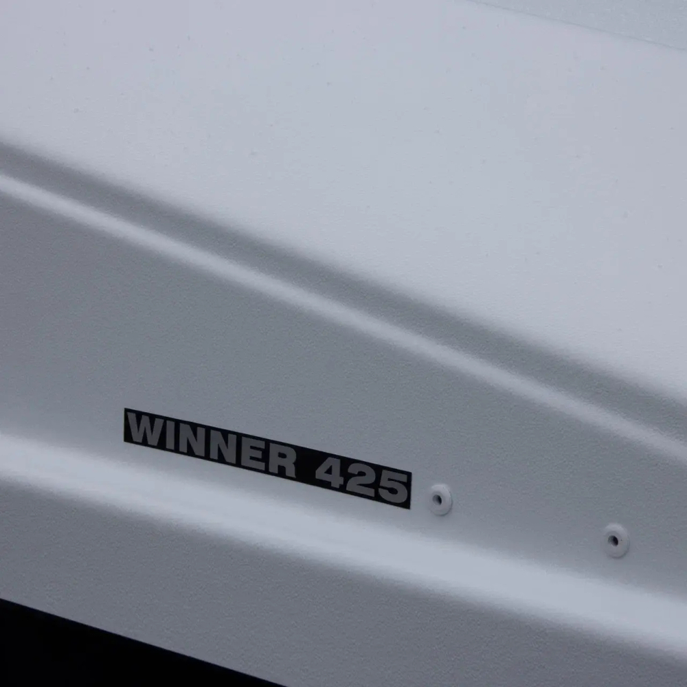 Автобокс на крышу автомобиля "Winner425" двусторонее открывание (белый дастинг) / Евродеталь
