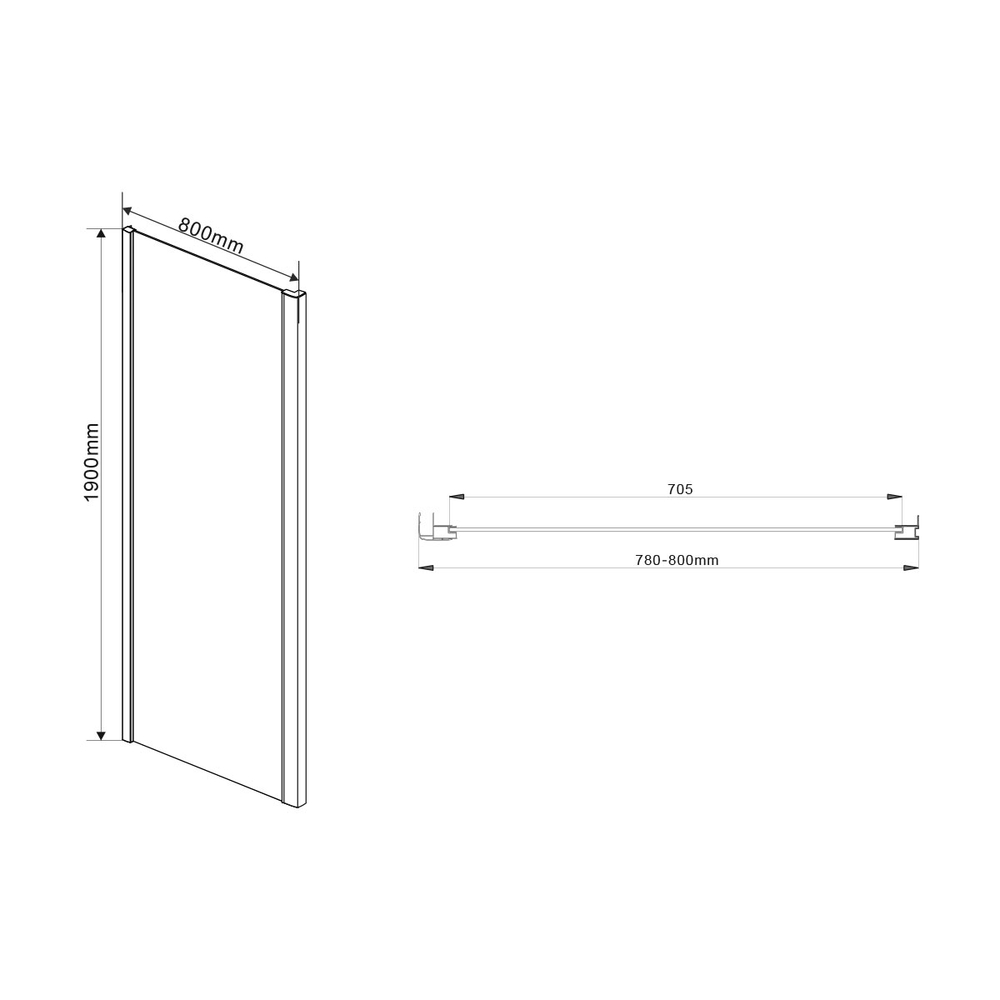 Душевой уголок Интра (Intra) Vincea VSR-1I708080CH, 700/800*800, хром, стекло прозрачное