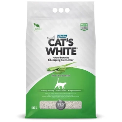 Cat's white aloe vera наполнитель комкующийся для кошачьего туалета с ароматом алоэ вера - 10 л