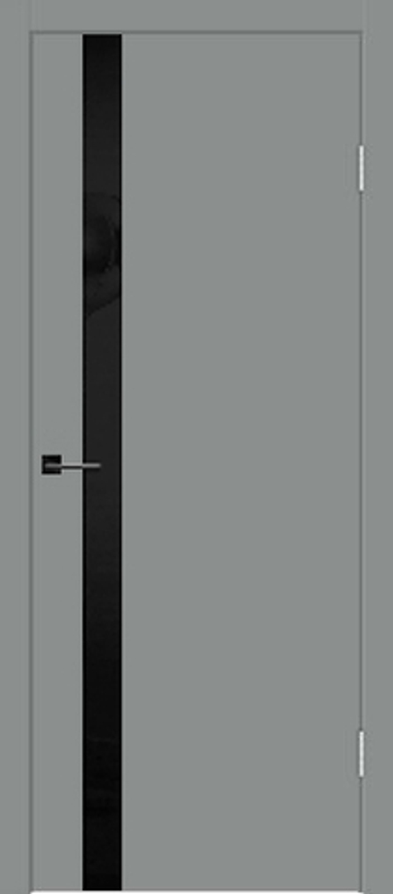 Межкомнатная дверь Velldoris Galant Z1 PO Лакобель черное (кромка ABS в цвет полотна) Серый агат