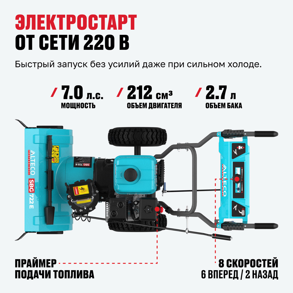 Бензиновая снегоуборочная машина ALTECO SBG 722 E