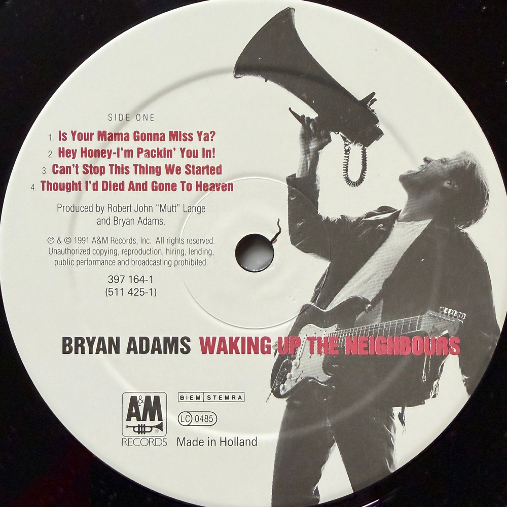 Bryan Adams - Waking Up The Neighbours 2LP (Голландия 1991г.)