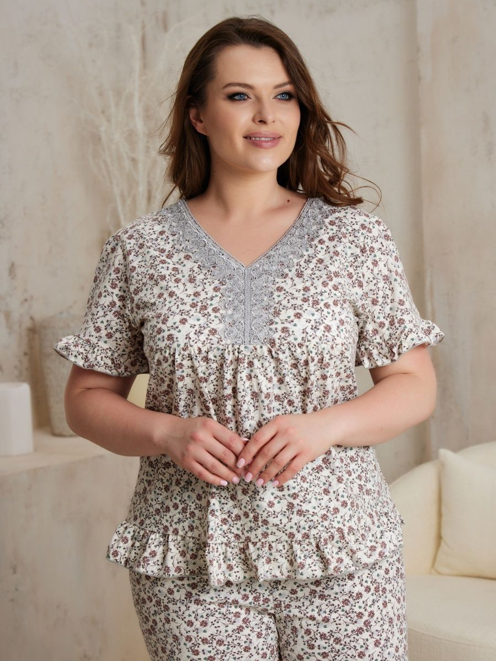 Пижама бриджи и футболка к/р 2029В