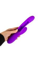 Фиолетовый вибратор-кролик с функцией фингеринга - 25 см. (Цвет: фиолетовый)