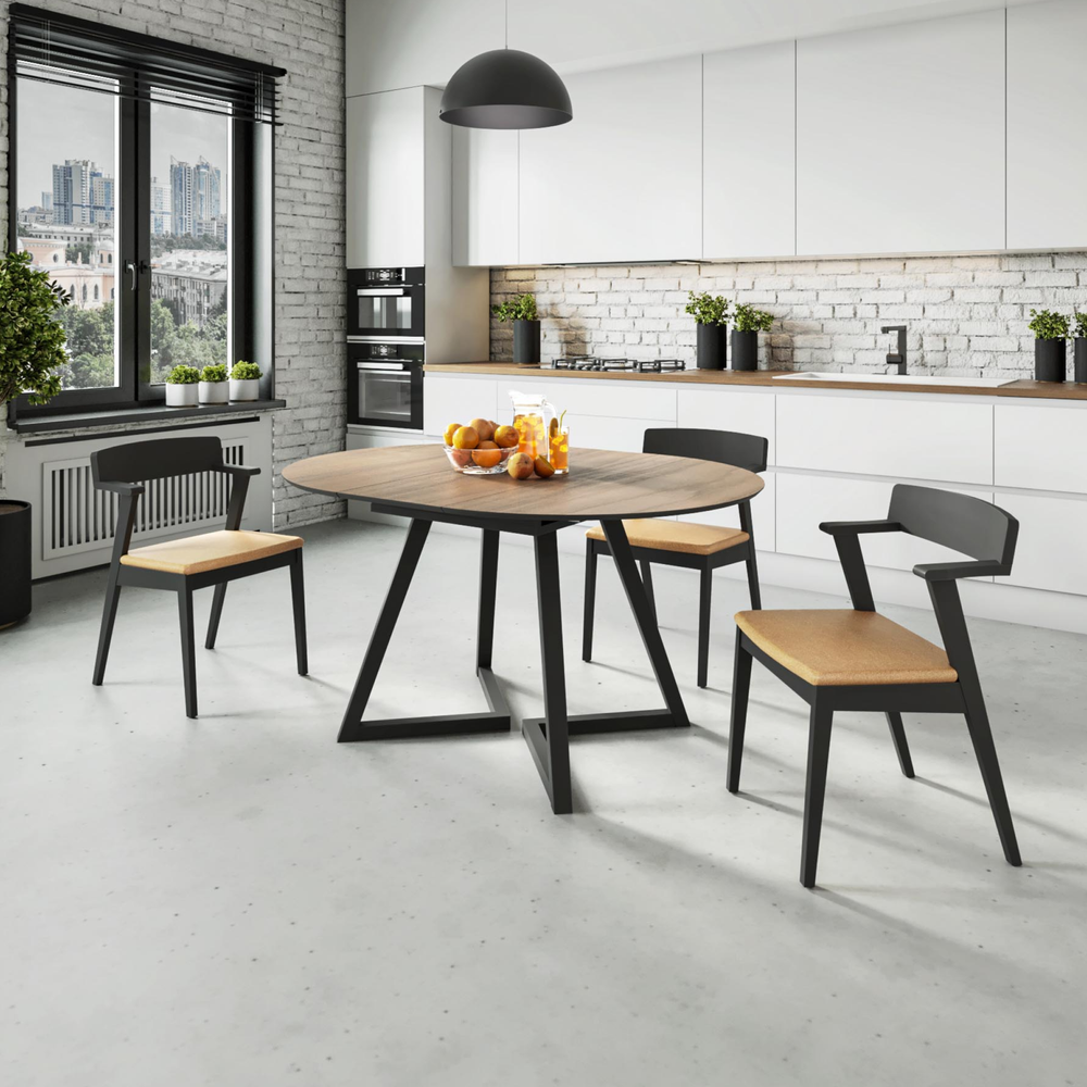 Стол AURORA 1, цвет американский орех шпон/ черное дерево