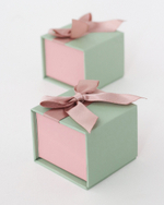 Футляр картонный «ДЖУЛЬЕТТА» 55×55×45 мм мятный+персиковый, вид сверху, арт. 173612