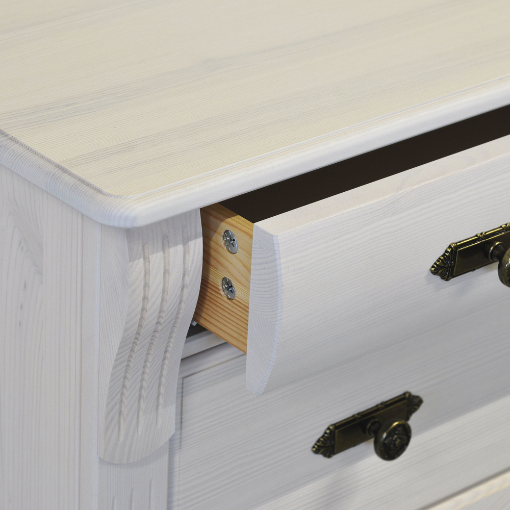 Комод, 91х42х125, Susanna, белый, для одежды и игрушек, сервант из массива дерева, с ящиками, Dipriz