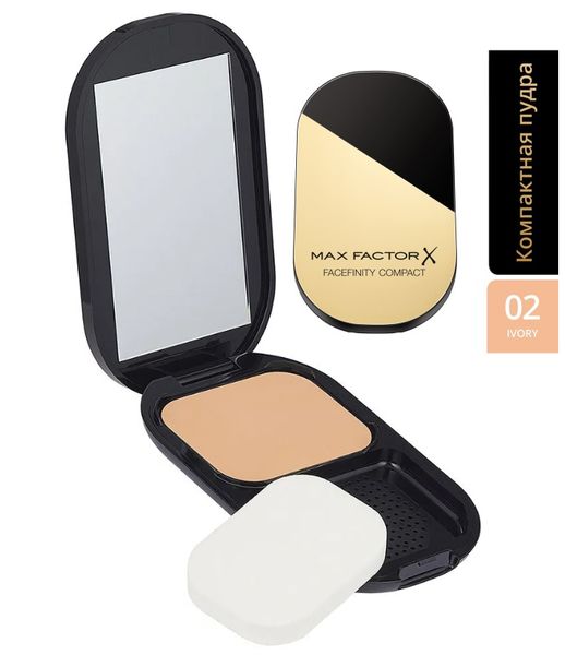 Компактная пудра Max Factor Facefinity Compac, тон 002 Ivory