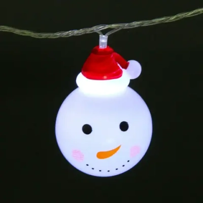 Гирлянда для дома «Снеговик» 2м 10 ламп LED 4,8*6,3 см прозр.пров.,1 реж, IP-20, Белый (возможность соединения)