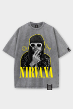 Футболка SHMOT "Nirvana" GARMENT DYE Серый