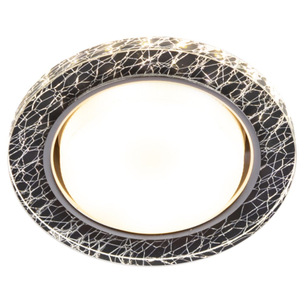 Светильник встраиваемый cо светодиодной подсветкой ЭРА DK LD51 WH/BK под лампу GX53 белый/черный