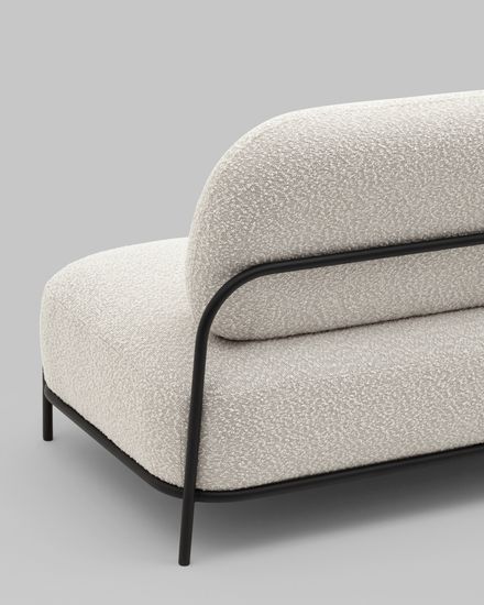 Диван Стоун ткань букле молочный