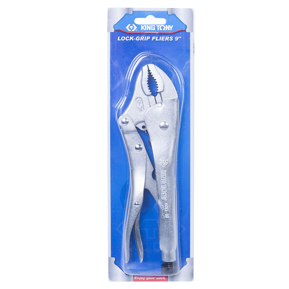 KING TONY (6011-05R) Зажим с фиксатором 140 мм, с закругленными губками