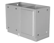 Тумба универсальная угловая правая с выдвижными полками, нержавеющая сталь, 90x122x61 см, Ontario, KuhniGrill