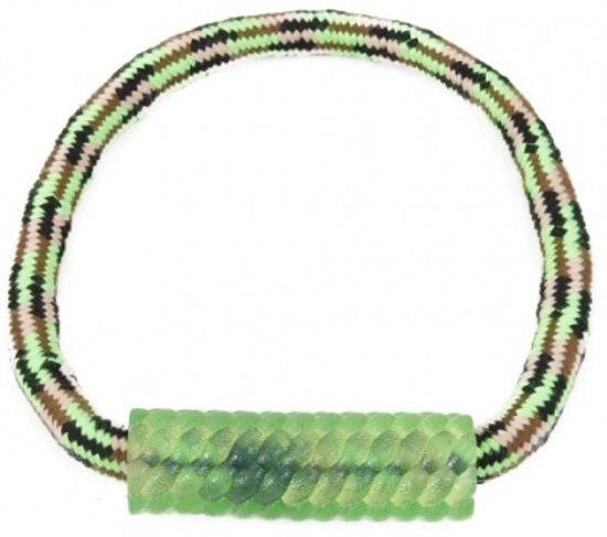 YUGI Игрушка для собак Веревочное кольцо и термопластичная резина, Зеленое 18 см