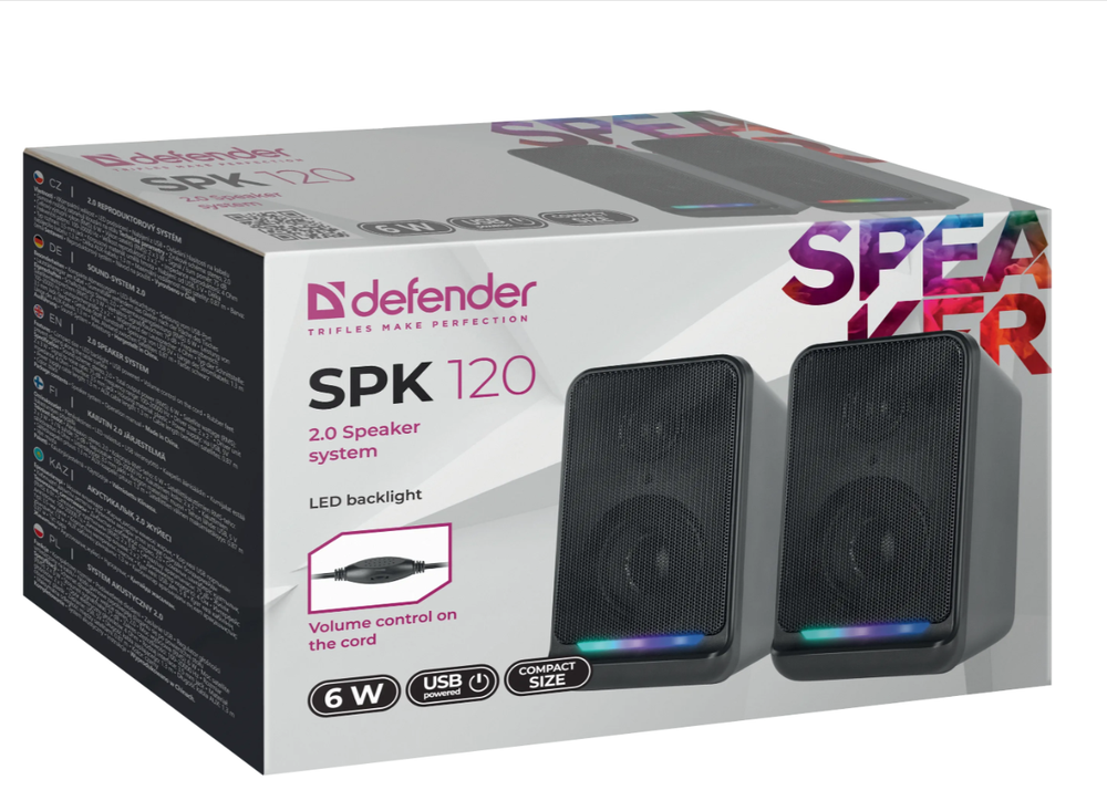 Акустика 2.0 Defender SPK 120 Led USB