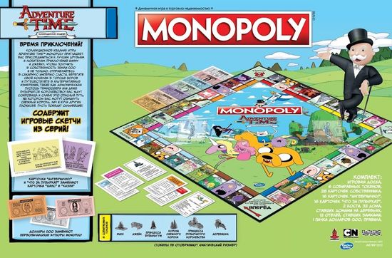 Настольная игра: Монополия Adventure Time (Монополия Время приключений) задник