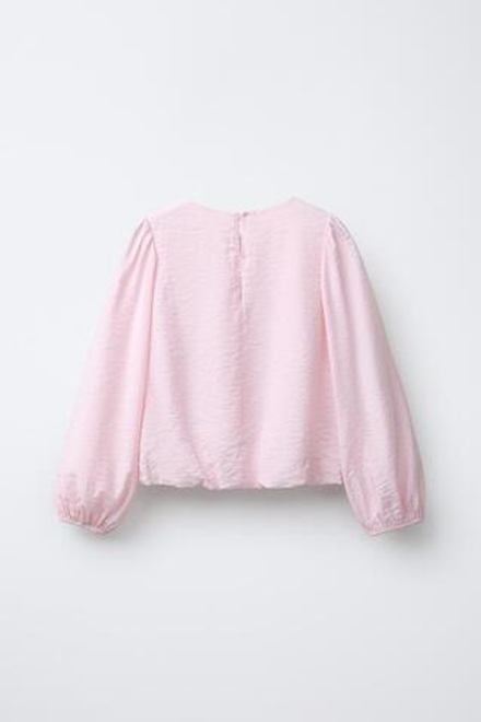 ZARA РАТЛАСНАЯ БЛУЗКА С ЖЕМЧУГОМ, РОЗОВЫЙ