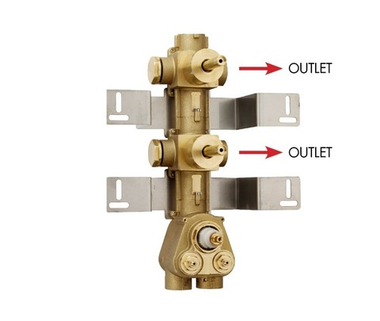 Bossini термостат высокой пропускной способности, на 2 вентиля, установка вертикальная/горизонтальная, скрытая часть