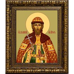 Игорь Черниговский Святой благоверный князь. Икона на холсте.