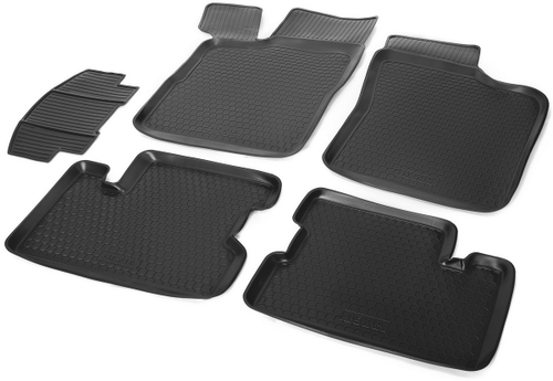 Коврики в салон автомобиля Rival для Daewoo Nexia I поколение рестайлинг седан 2008-2016, полиуретан, без крепежа, 5 частей, 11302001