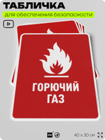 Табличка для обеспечения безопасности "Горючий газ", для производства, предприятия, организаций, 40х30 см, Silver Plane x Айдентика Технолоджи