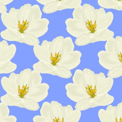 Apple tree flowers seamless pattern.