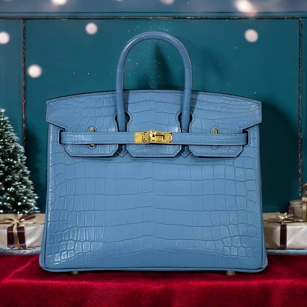 Сумка Hermes из кожи крокодила 25 см