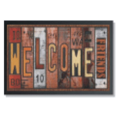 Коврик придверный влаговпитывающий с рисунком 45х75 подложка-резина, арт. 8857-02