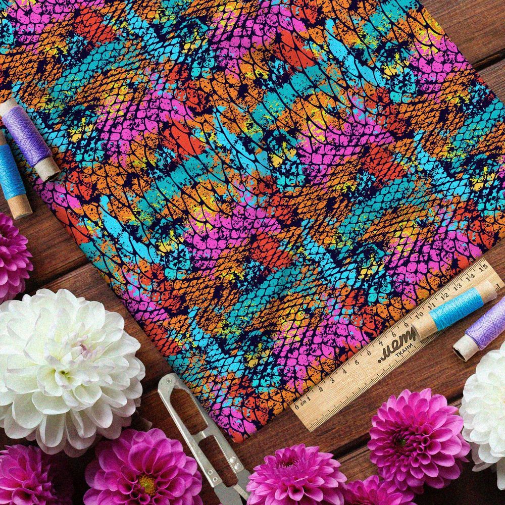 Ткань таффета ядовитая чешуя змеи