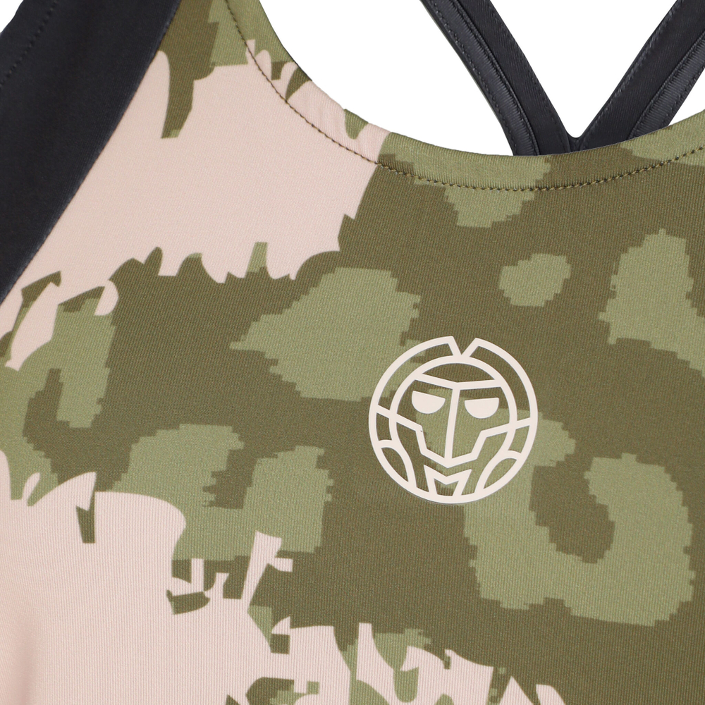 Женская теннисная майка BIDI BADU Pure Wild Tank Top Women - Olive, Multicoloured