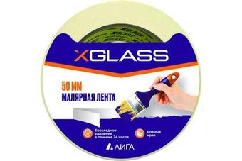 Малярная клейкая лента X-Glass 50 мм х 25 м УТ0007392