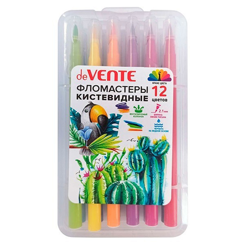 Фломастеры-кисточки 12цв смываемые вент колп пласт упак е/п