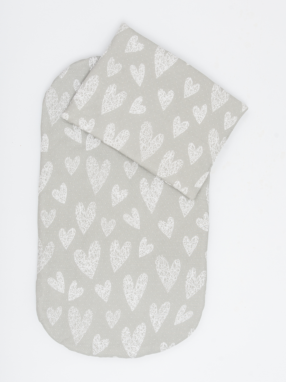 Комплект в коляску с пледом Серебряные сердечки