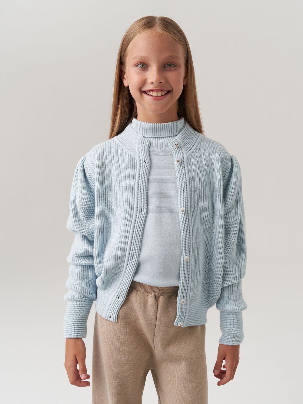 Кардиган для девочки AT1058 голубой
