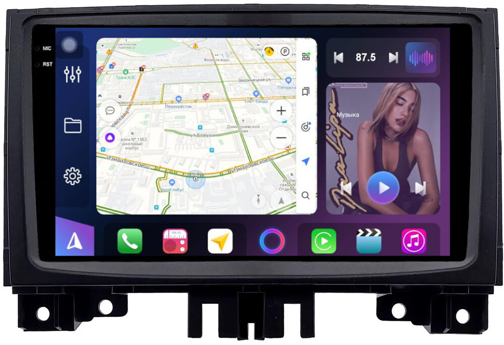 Магнитола для Mercedes-Benz Sprinter W906 2013-2017, Volkswagen Crafter 2013-2016 - FarCar BM9-2K-7096F2 монитор 9.5" 2K QLED на Android 14, TS10, 4+32Гб, CarPlay, 4G SIM-слот