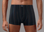 Мужские трусы-боксеры с тонкими разноцветными полосками (Размер: L) (Цвет: черный)