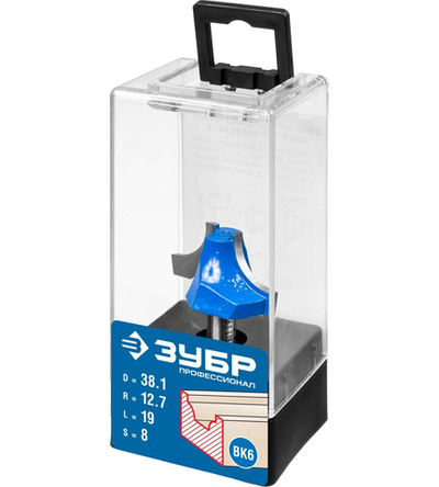 ЗУБР 38.1 x 19 мм, радиус 12.7 мм, фреза пазовая фасонная №1, Профессионал (28740-38.1)