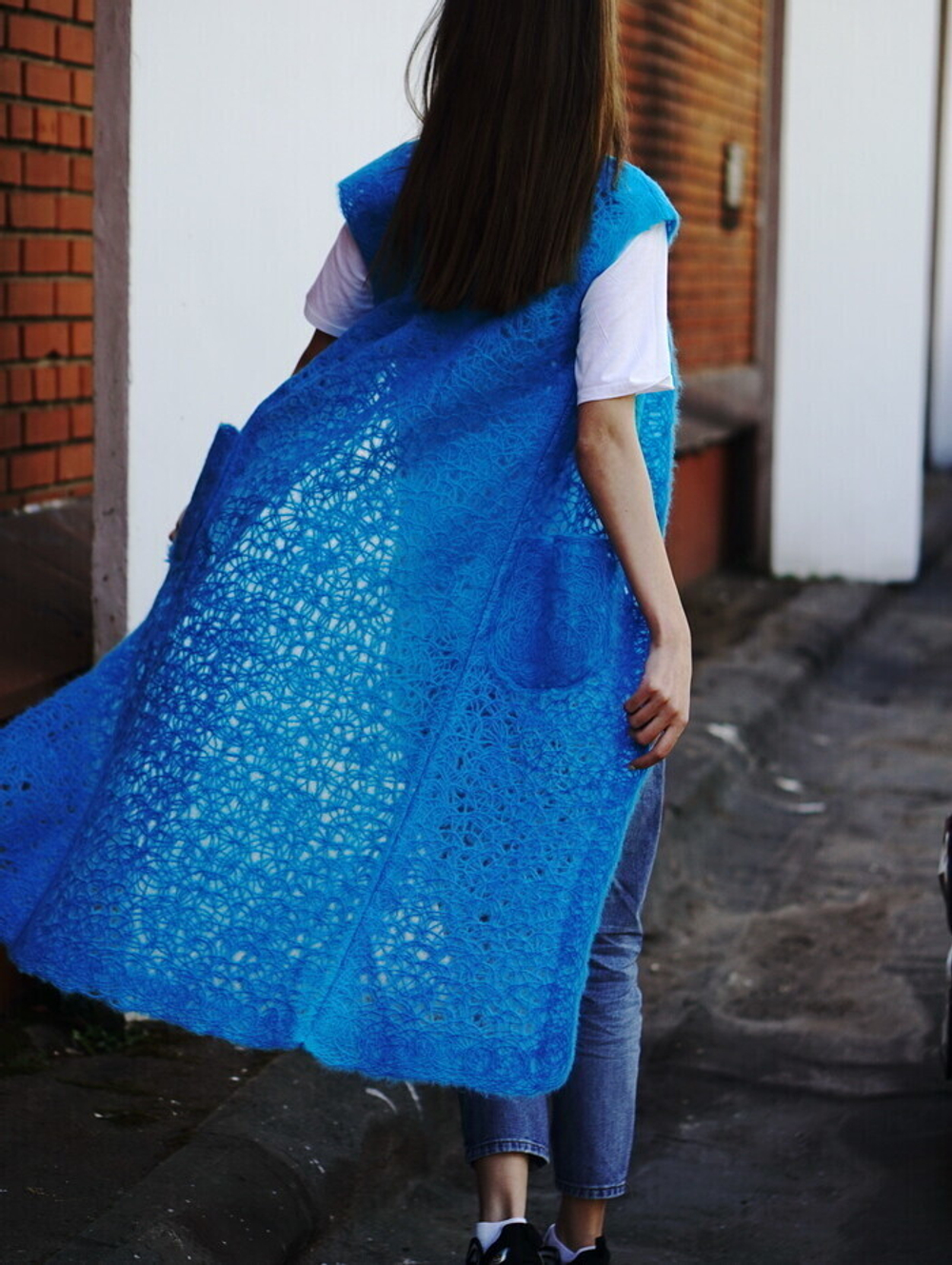 Ажурный жилет "Бирюза"