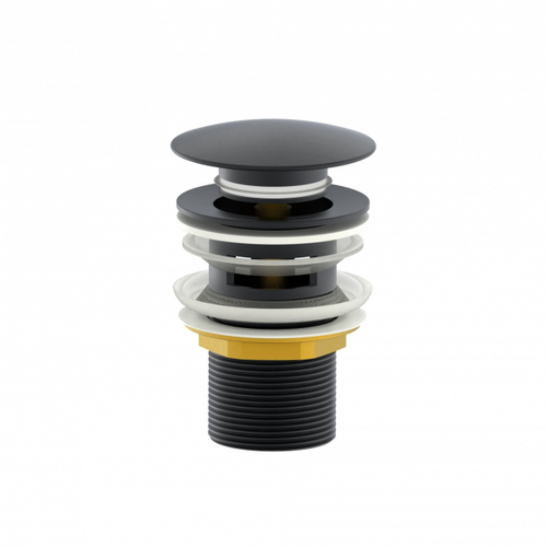 Донный клапан для раковины с переливом 1 1/4 WONZON & WOGHAND, Темный графит (WW-88SS01-BGM)