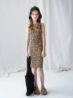 Платье для девочки летнее, леопардовое