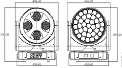 Wash B-EYE 37x40 K25 — вращающаяся голова RGBW
