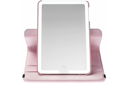 Зеркало косметическое - планшет CleverCare с LED подсветкой, цвет розовый