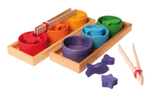 Деревянный сортер "Цвета и формы" с пинцетами