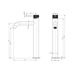 Смеситель для раковины высокий WONZON & WOGHAND, Черный матовый (WW-H1062-MB)