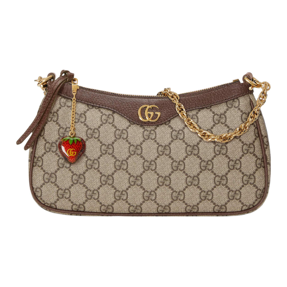 GUCCI Ophidia Monogram Canvas With Leather Trim Shoulder Bag, Handbag, Crossbody Bag, Shoulder Bag Women"s